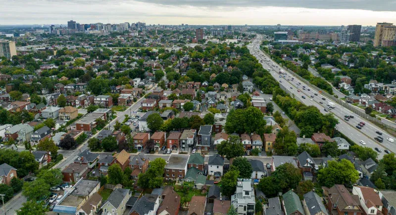 An aerial view of Old Milton.