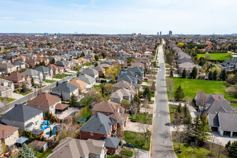 An aerial view of Bronte Meadows in Milton.