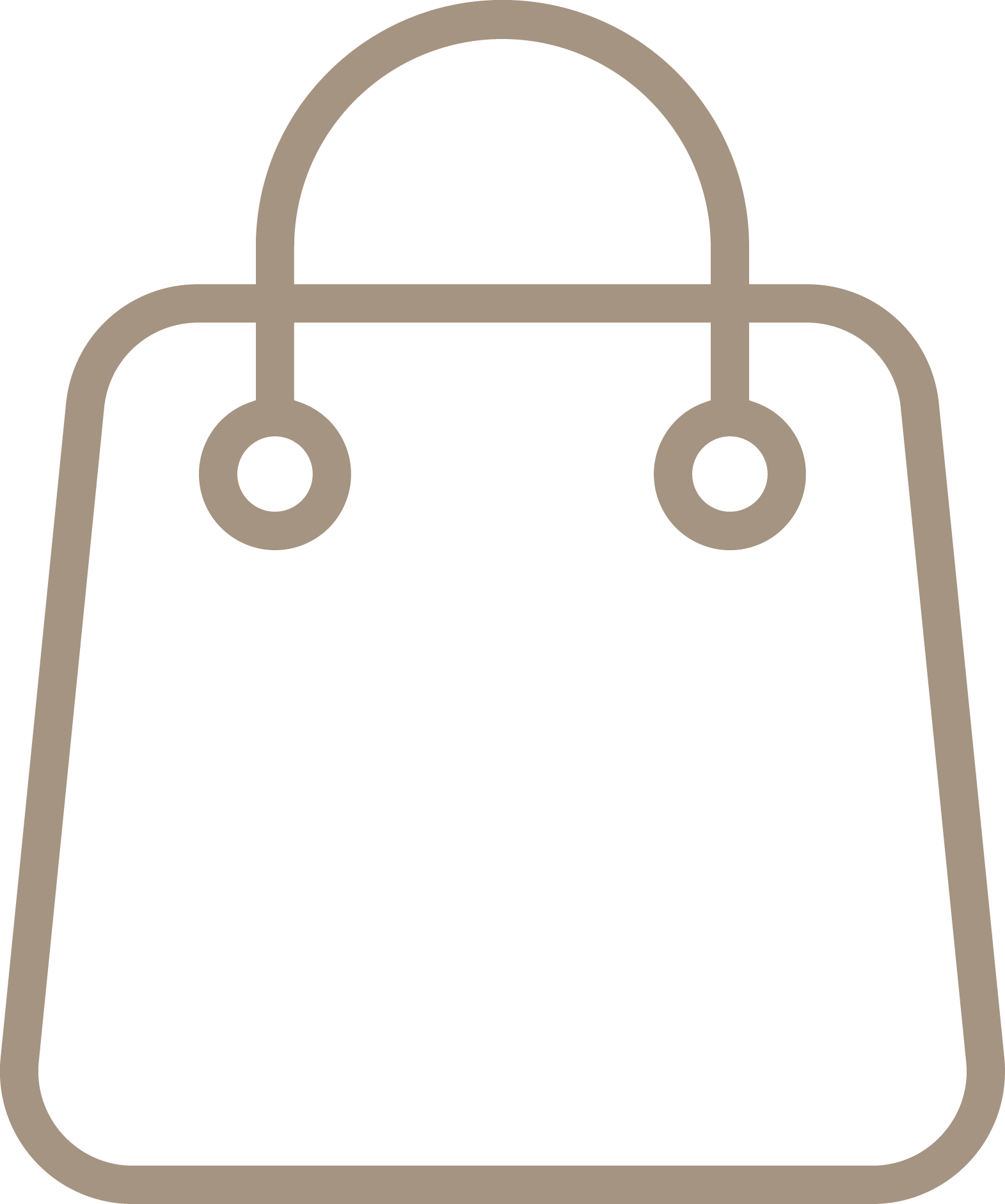 A brown shopping bag with two handles on a white background.